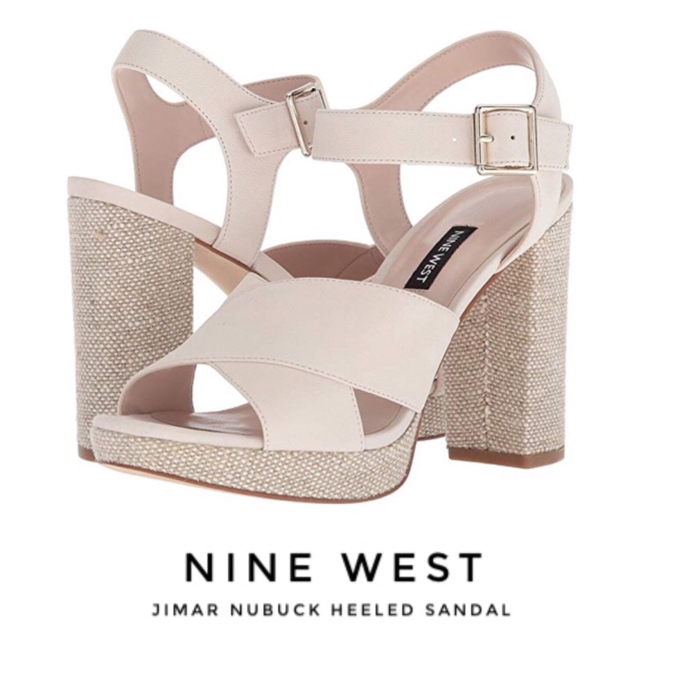 NINE WEST- Jimar Nubuck Heeled Sandal